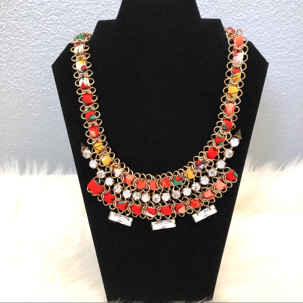 Vintage Erica Lyons Fabric Statement Necklace